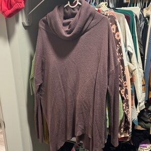 Susina Mauve Cowl Neck Sweater